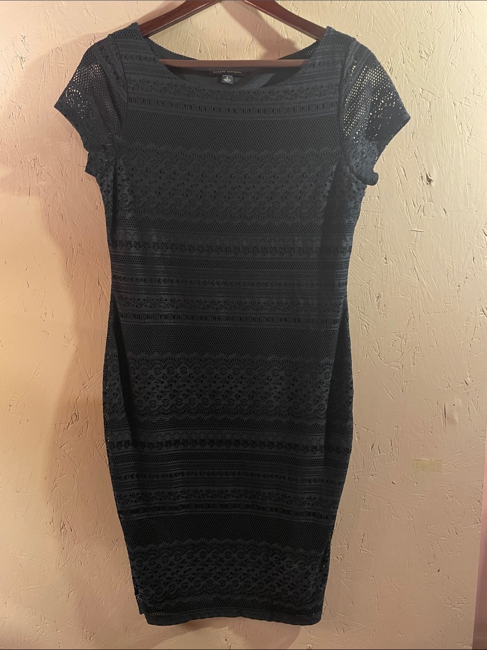 Banana Republic Black Lace Midi Sheath Dress